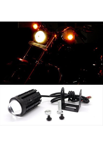 12-80V Motosiklet Farı 12W Mini Sürüş Sis Lambası Beyaz+Kehribar Işık (Yurt Dışından) modelleri