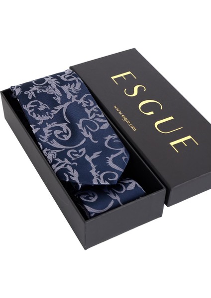 8 cm Lacivert Gri Desenli Hand Made Klasik Geniş Mendilli Kravat fırsatları