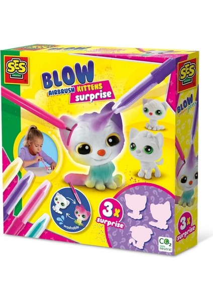 Boya Üfleme Kalemi 3x Kedicik Sürprizi modelleri