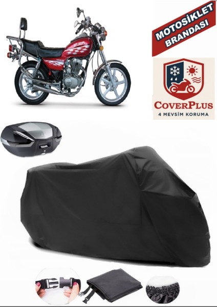 Kuba KB150T-B Siyah Arka Çanta Uyumlu Motorsiket Brandası Motor Örtüsü Çadır Su Geçirmez Motosiklet Kılıfı Motor Brandası
