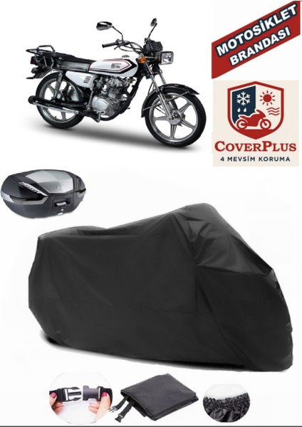 Motoran Mtr 125 Siyah Arka Çanta Uyumlu Motorsiket Brandası Motor Örtüsü Çadır Su Geçirmez Motosiklet Kılıfı Motor Brandası