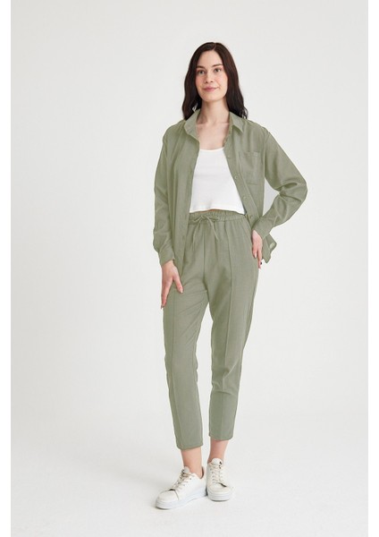 Keten Günlük Ikili Takım Elbise Pantolon Gömlek fırsatları