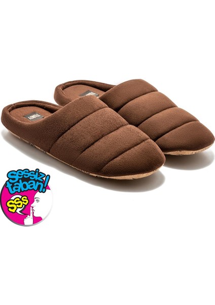 Adamo Erkek Ev Terliği Sessiz Taban Kahverengi 41/46