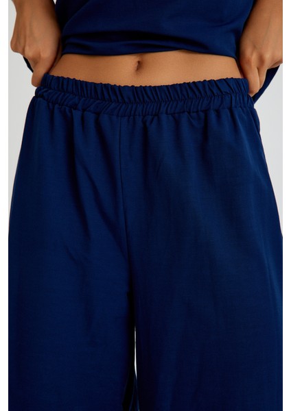 Keten Günlük Rahat Beli Lastikli Kadın Ikili Takım Alt Üst fiyatları