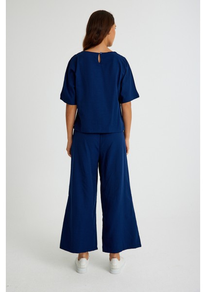 Keten Günlük Rahat Beli Lastikli Kadın Ikili Takım Alt Üst modelleri