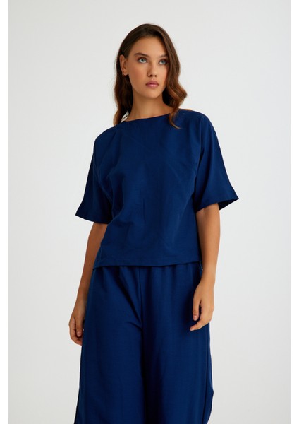 Keten Günlük Rahat Beli Lastikli Kadın Ikili Takım Alt Üst indirimleri