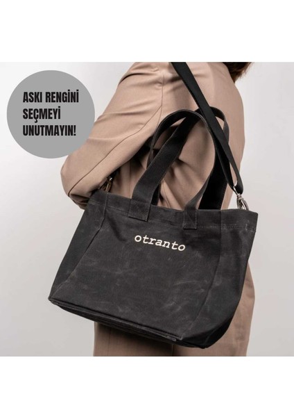 Nova Mumlu Kanvas Çanta - Antrasit