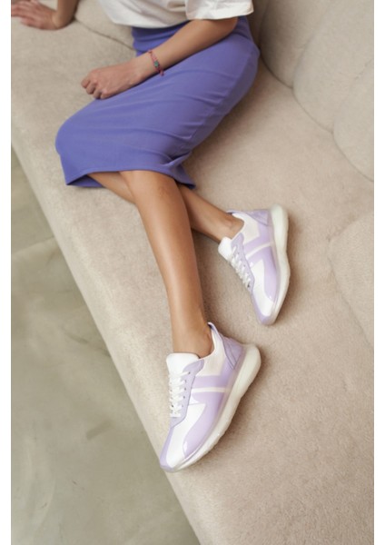 Fabiana Kadin Beyaz Lila Detay Airtaban Detay Sneakers