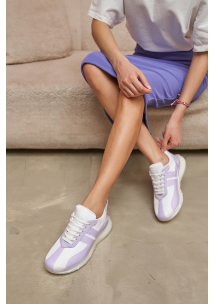 Fabiana Kadin Beyaz Lila Detay Airtaban Detay Sneakers indirimleri