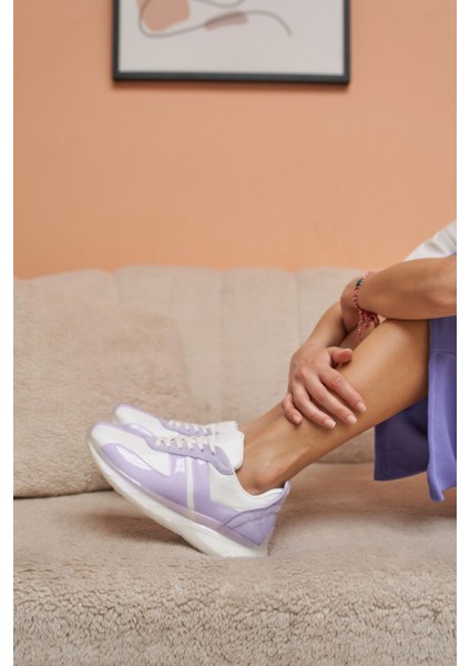 Fabiana Kadin Beyaz Lila Detay Airtaban Detay Sneakers