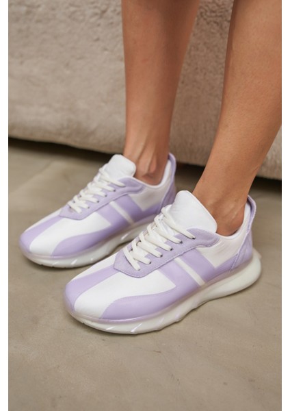 Fabiana Kadin Beyaz Lila Detay Airtaban Detay Sneakers