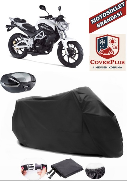 Kanuni Phantom 180 Motor Brandası Siyah Arka Çanta Uyumlu Motorsiket Brandası Motor Örtüsü Çadır Su Geçirmez Motosiklet Kılıfı Motor Brandası