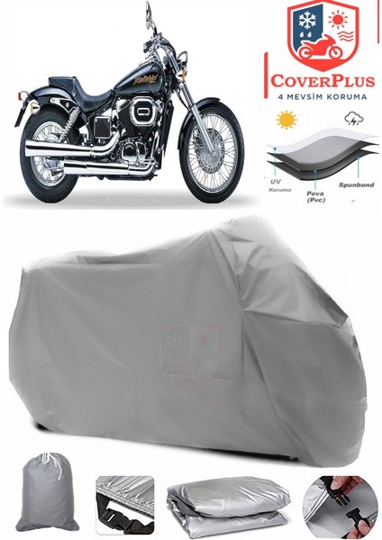 Honda Vt 750 Dc Black Widow Gri Motorsiket Brandası Motor Örtüsü Çadır Su Geçirmez Motosiklet Kılıfı Motor Brandası