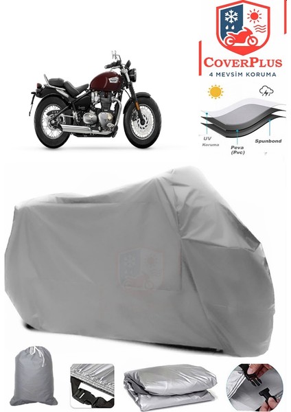 Triumph Speedmaster Gri Motorsiket Brandası Motor Örtüsü Çadır Su Geçirmez Motosiklet Kılıfı Motor Brandası