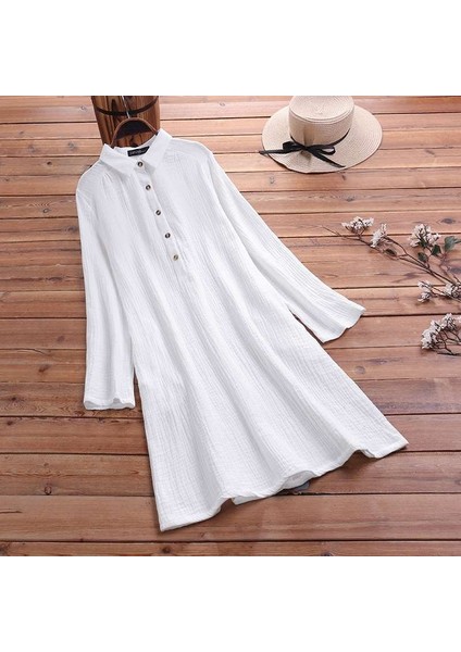 Günlük Rahat Baharlık Salaş Gömlek Yaka Elbise fiyatları