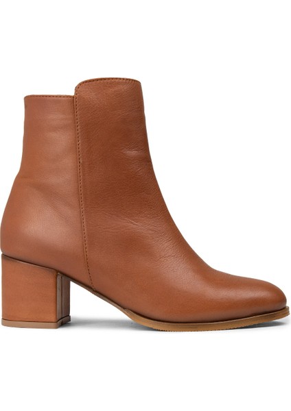 Kadın Hakiki Deri Taba Renk Fermuarlı Bot - A5810ZTBAC01