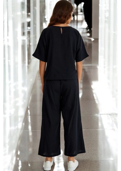 Yazlık Kısa Kol Alt Üst Keten Takım modelleri