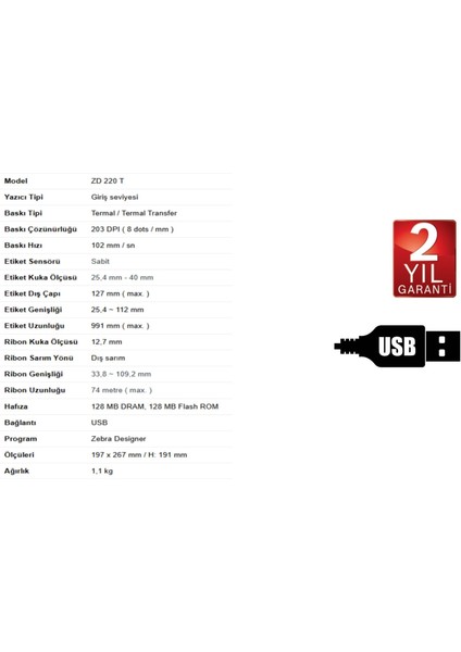 ZD 220 T Termal Etiket Barkod Yazıcı fırsatları