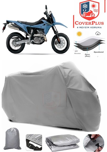 Suzuki DR-Z4SM Motor Brandası Gri Motorsiket Brandası Motor Örtüsü Çadır Su Geçirmez Motosiklet Kılıfı Motor Brandası