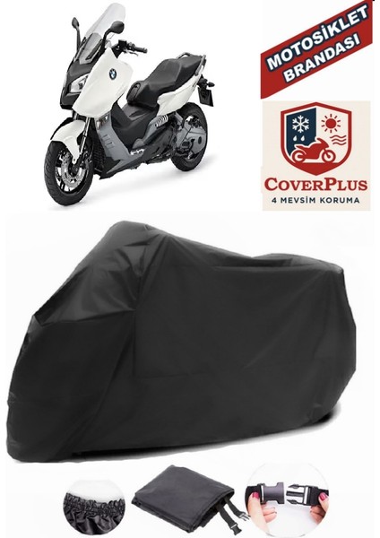 Bmw C 600 Siyah Motorsiket Brandası Motor Örtüsü Çadır Su Geçirmez Motosiklet Kılıfı Motor Brandası