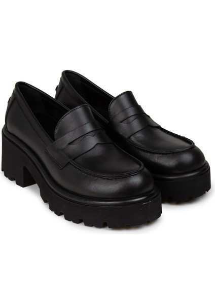 Kadın Hakiki Deri Siyah Platform Makosen - 82413ZSYHC01 fırsatları