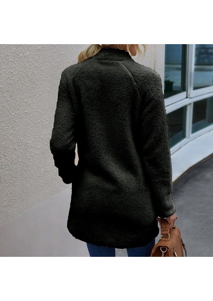 Peluş Uzun Kollu Kışlık Kadın Fermuarlı Astarlı Tüylü Ceket fiyatları