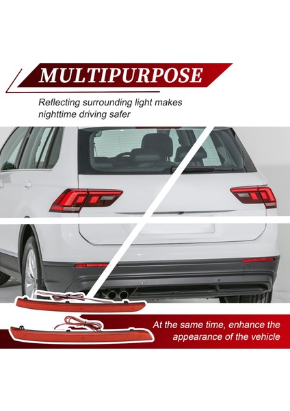 Vw Tiguan 2 Iı Mk2 Ad/bw 2017-2020 Için Araç Arka Tampon Reflektörlü Fren Sinyal Lambası (Yurt Dışından) indirimleri