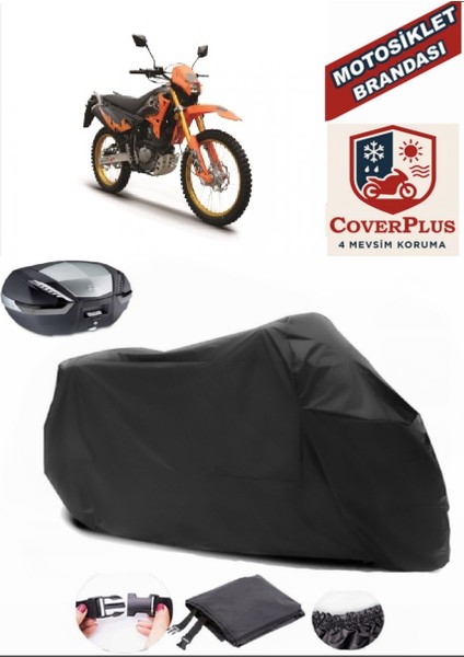 Rks RK200-R Siyah Arka Çanta Uyumlu Motorsiket Brandası Motor Örtüsü Çadır Su Geçirmez Motosiklet Kılıfı Motor Brandası