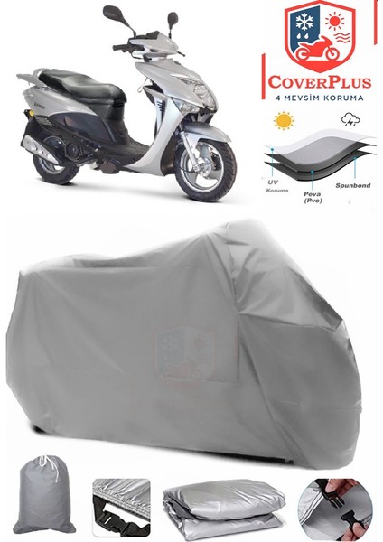 Kanuni Rs 125 Gri Motorsiket Brandası Motor Örtüsü Çadır Su Geçirmez Motosiklet Kılıfı Motor Brandası