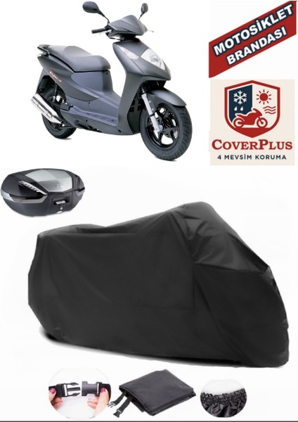 Honda Dylan 125 Siyah Arka Çanta Uyumlu Motorsiket Brandası Motor Örtüsü Çadır Su Geçirmez Motosiklet Kılıfı Motor Brandası