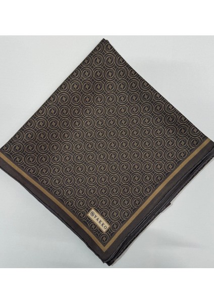 Tivil Monogram Ipek Eşarp 41408-Koyu Kahve Camel