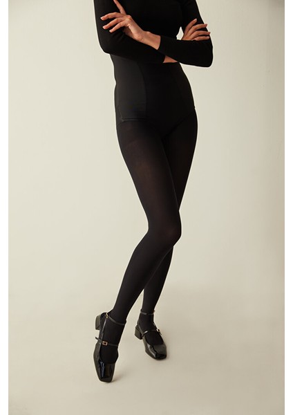 6'lı Eko Paket Siyah Mikro 80 Külotlu Çorap-Pentilicious