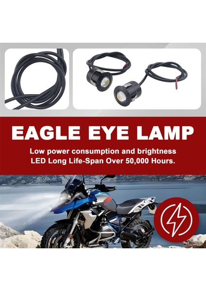Adet LED Eagle Eye Geri Vites Lambası Sis Lambası Araba Motosiklet Beyaz Işık 9W Siyah (Yurt Dışından) fırsatları