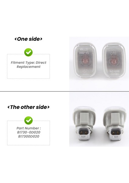 Adet Araba Çamurluk Lambası Yan Işaret Lambası Dönüş Sinyal Lambası Toyota Vios Axp4 Scp4 2002-2006 Corolla 2004-2006 81730-0D020 (Yurt Dışından) fırsatları