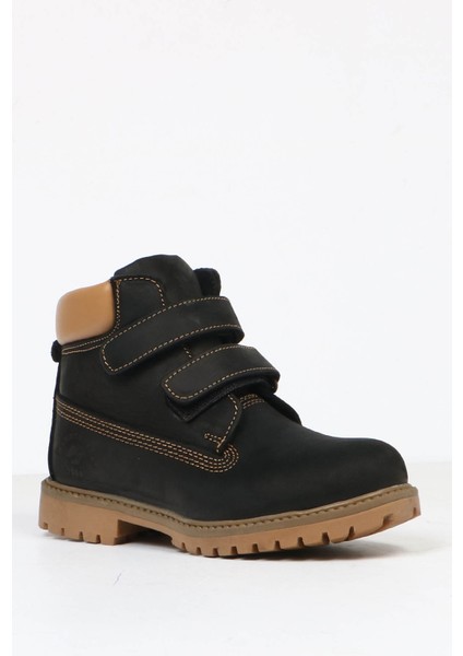Hakiki Deri Siyah Unisex Çocuk Bot & Bootie 1101-F fiyatları