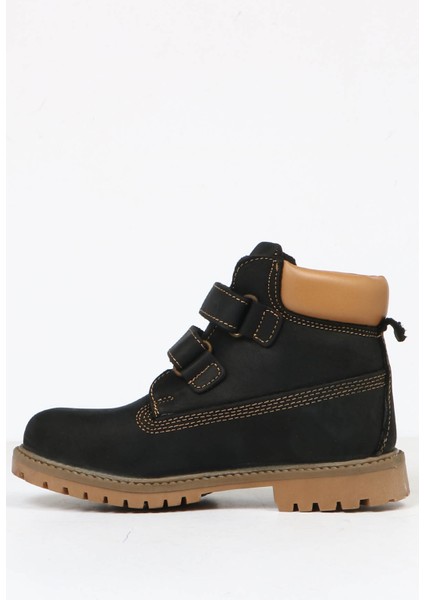 Hakiki Deri Siyah Unisex Çocuk Bot & Bootie 1101-F fırsatları