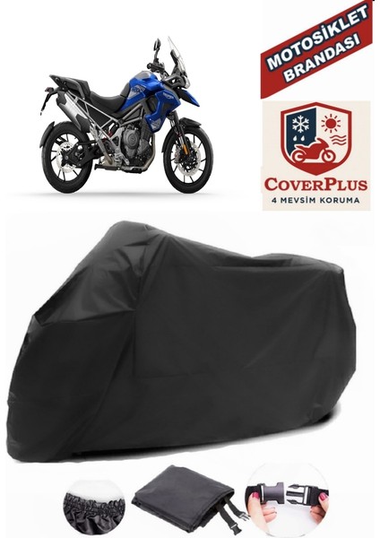 Triumph Tiger 1200 Gt Pro Siyah Motorsiket Brandası Motor Örtüsü Çadır Su Geçirmez Motosiklet Kılıfı Motor Brandası