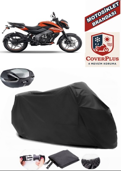 Bajaj Pulsar Ns 125 Siyah Arka Çanta Uyumlu Motorsiket Brandası Motor Örtüsü Çadır Su Geçirmez Motosiklet Kılıfı Motor Brandası