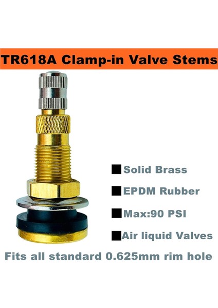 TR618A Lastik Supap Sapları, Tubeless Lastikler Için Tubeless Hava Sıvı Traktör Supap Sapları, Endüstriyel Tarım Tekerlekleri (Yurt Dışından) fiyatları