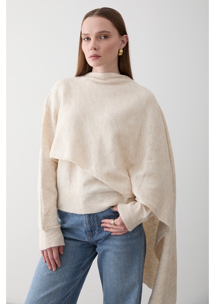 Taş Atkı Detaylı Triko Kazak - 98073