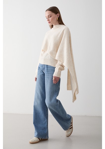 Taş Atkı Detaylı Triko Kazak - 98073