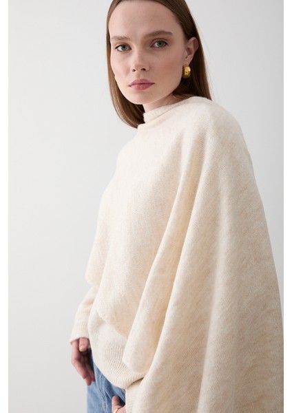 Taş Atkı Detaylı Triko Kazak - 98073