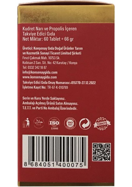 Kudret Narı Propolis 1100 Mg 60 Tablet fırsatları