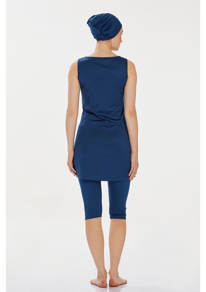 Likralı Boneli Askılı Tesettür Mayo | 9098