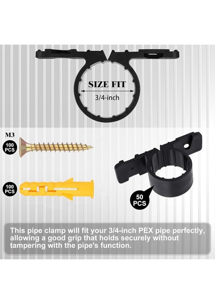 50 Paket Boru Destekleri Süspansiyon Pex Boru Kelepçesi Boru 3/4 Inç (Yurt Dışından) fiyatları