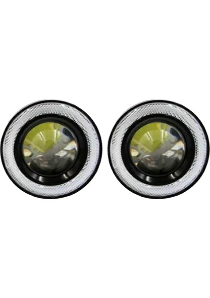 1 Çift 3,5 Inç Araba LED Sis Lambası 12V Cob Melek Gözü Halka Lens 30W Yüksek Parlaklık Cob Çip Işığı Beyaz Işık (Yurt Dışından)