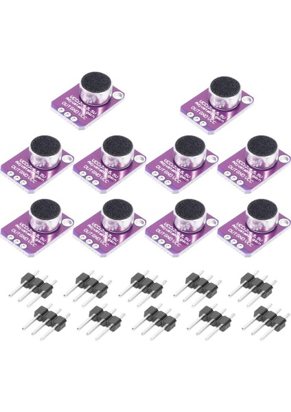 Arduino Için 10 Adet Elektret Mikrofon Amplifikatörü Ayarlanabilir MAX4466 Modülü Mikrofon Ön Amplifikatörü Mor Breakout Kartı (Yurt Dışından)