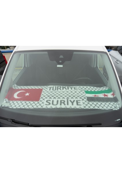 40X150 Peluş Türk & Kudüs Bayrağı – Araç Ön Cam ve Kaput Süsü