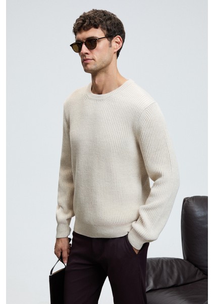 CABLIN Erkek Yuvarlak Yaka Regular Fit Triko Taş Rengi Kazak fiyatları
