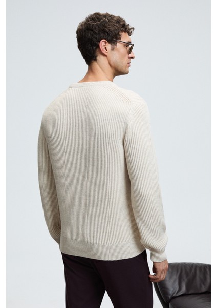 CABLIN Erkek Yuvarlak Yaka Regular Fit Triko Taş Rengi Kazak fırsatları
